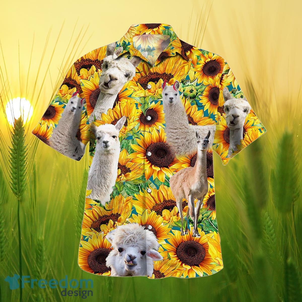 Sunflower Llama All Printed 3D Hawaiian Shirt For Men Women Product Photo 2