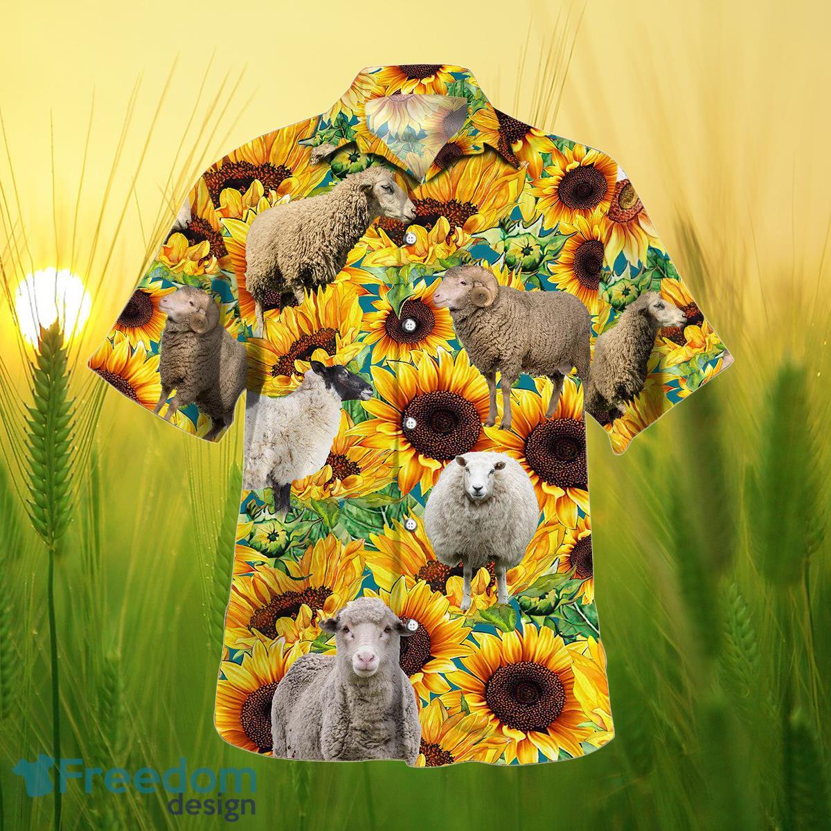 Sunflower Sheep All Printed 3D Hawaiian Shirt For Men Women Product Photo 2