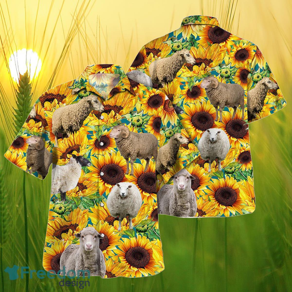 Sunflower Sheep All Printed 3D Hawaiian Shirt For Men Women Product Photo 1