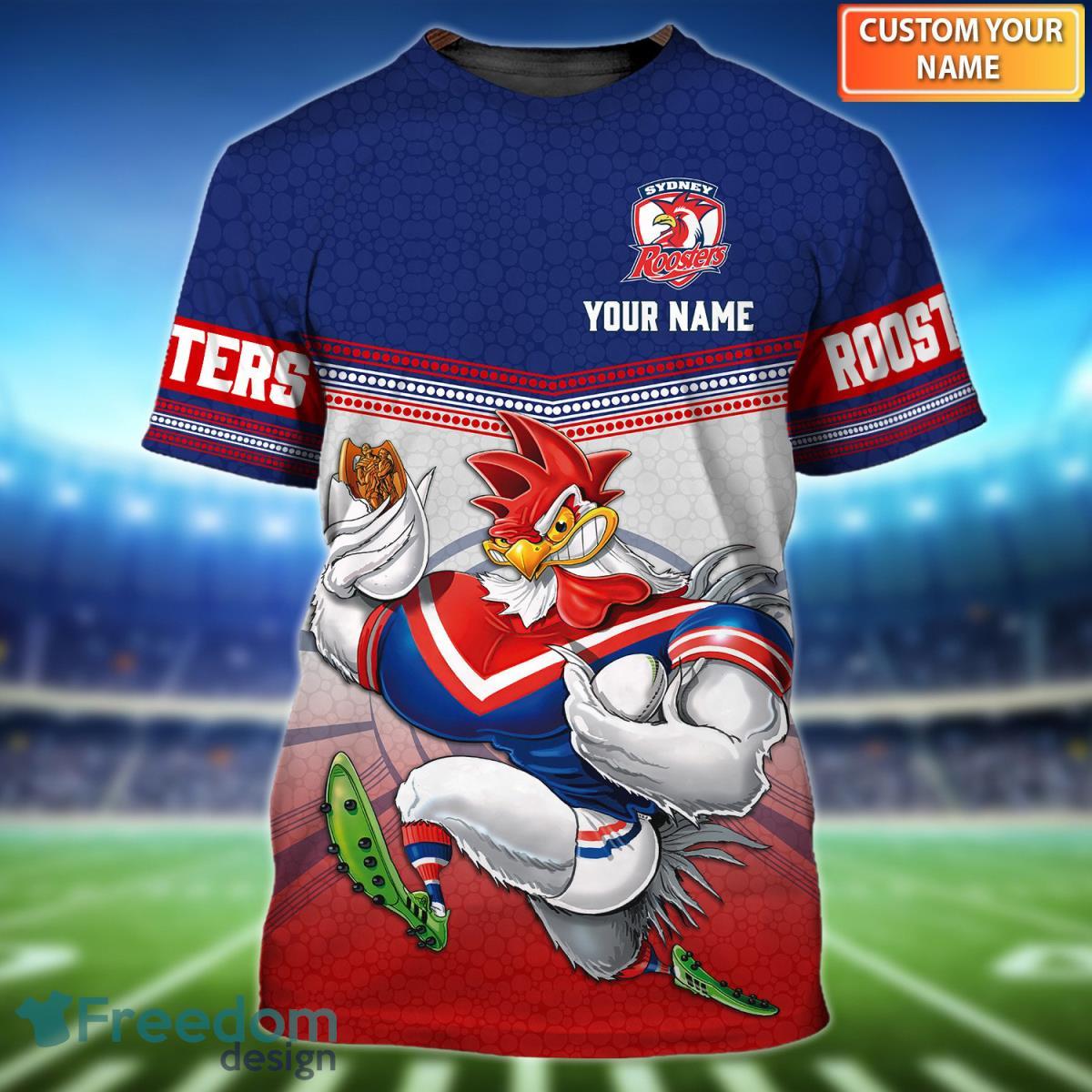 Sydney Roosters NRL Personalized Name 3D Tshirt s09 Product Photo 1