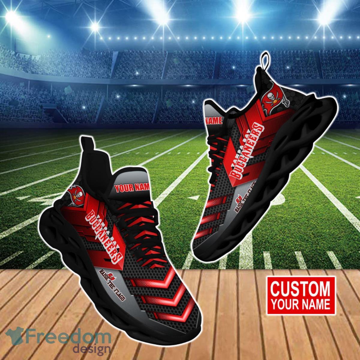 Tampa Bay Buccaneers NFL Max Soul Shoes Custom Name Product Photo 1