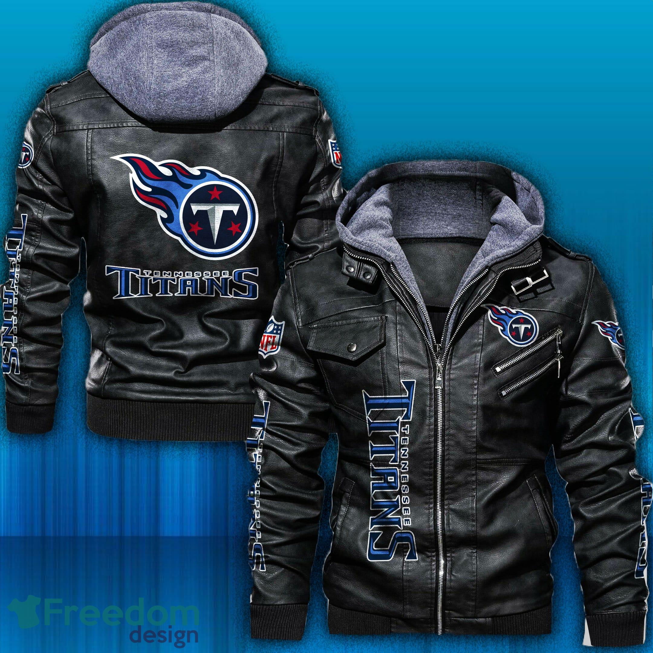 Bundesliga Tennessee Titans Logo Brown Black Leather Jacket