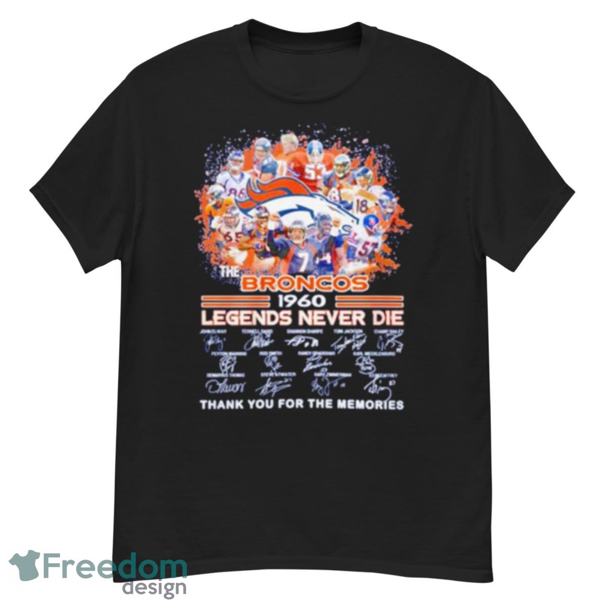 The Broncos 1960 Legends Never Die Thank You For The Memories Signatures Shirt - G500 Men’s Classic T-Shirt