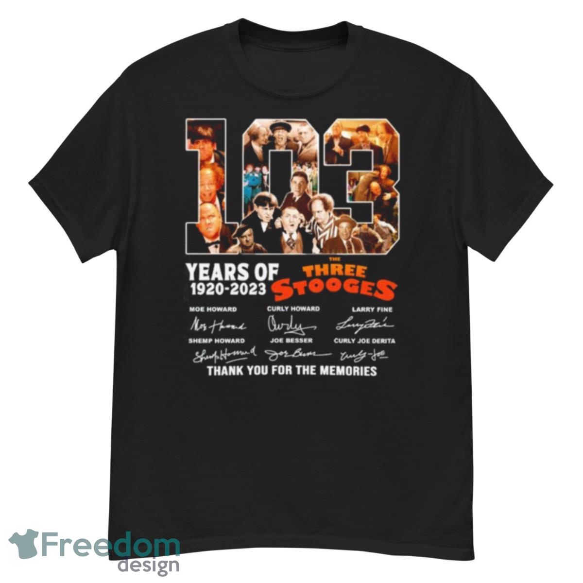 The Three Stooges 103 Years Of 1920 2023 Thank You For The Memories Signatures Shirt - G500 Men’s Classic T-Shirt