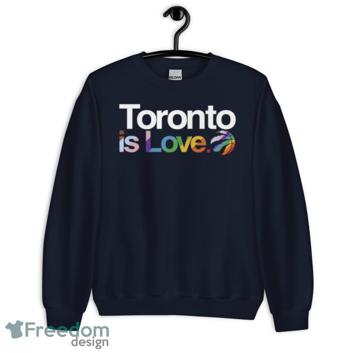 Toronto Raptor Is Love Pride Shirt - Unisex Crewneck Sweatshirt-1