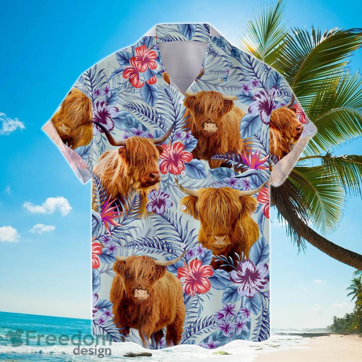 Tropical Highland Cow Hawaiian Shirts For Men And Women Product Photo 2