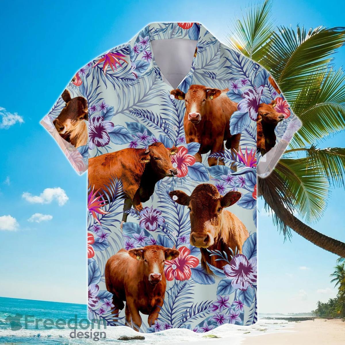 Tropical Red Cow Hawaiian Shirts For Men And Women Product Photo 2