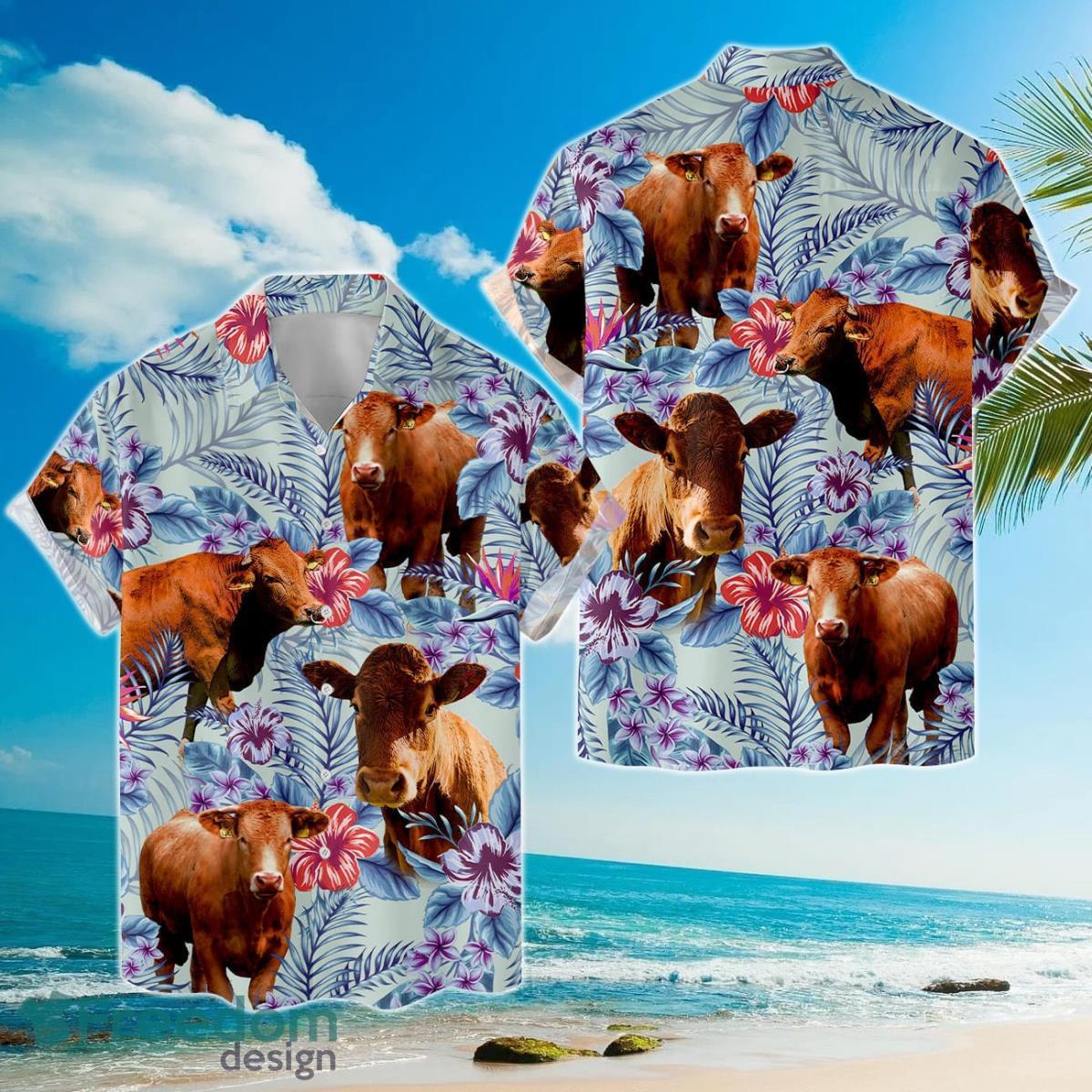 Tropical Red Cow Hawaiian Shirts For Men And Women Product Photo 1