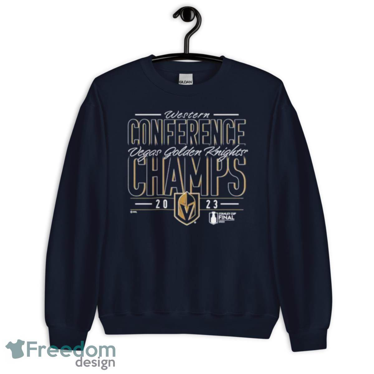 Vegas Golden Knights 2023 Western Conference Champions Goal Shirt - Unisex Crewneck Sweatshirt-1