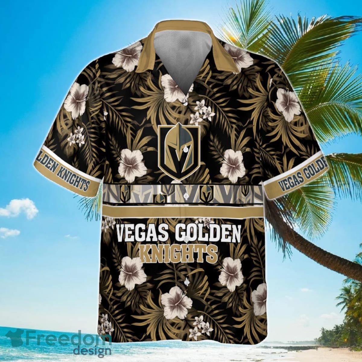 Vegas Golden Knights National Hockey League 2023 Hibiscus Pattern Hawaiian Shirt Product Photo 2