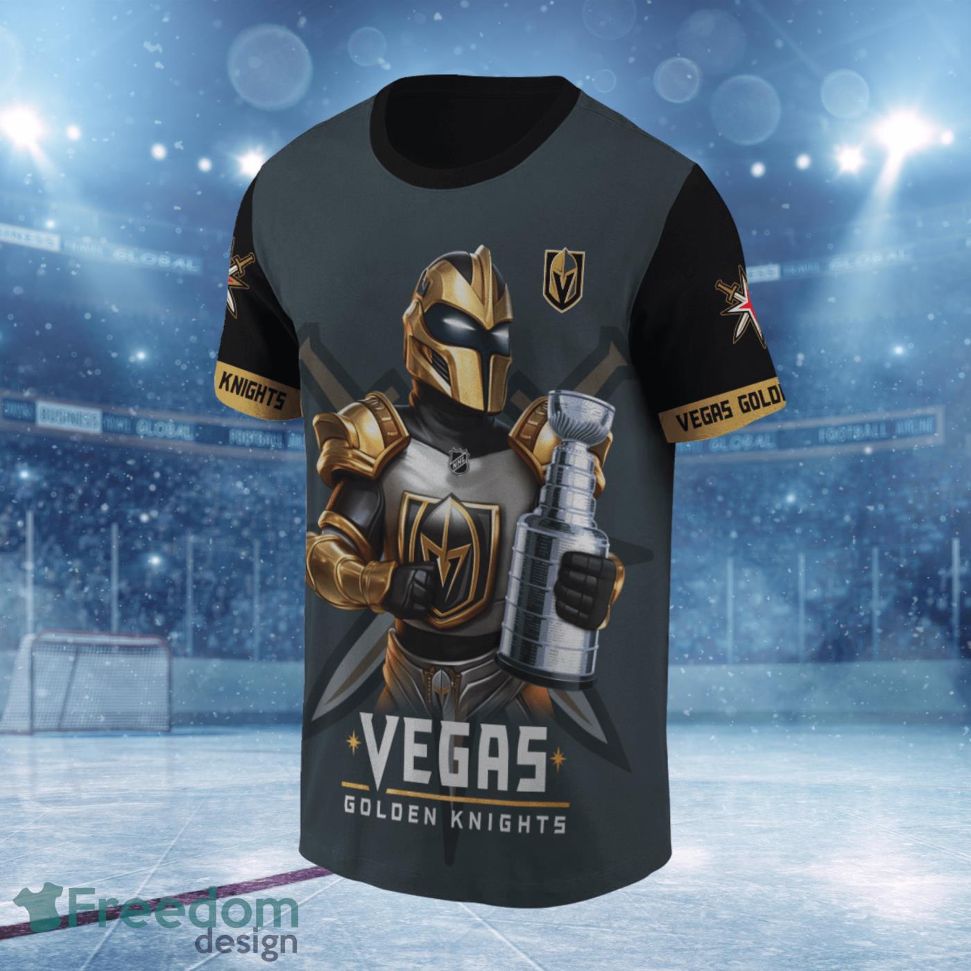 NHL Vegas Golden Knights custom name and number 3d all over printed hoodie  - USALast