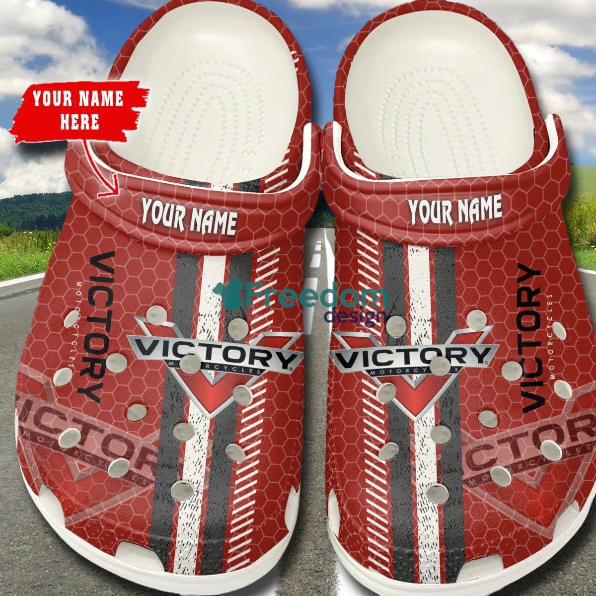 Victory Motorcycles W Car And Motorcycles Logo Clog Shoes Custom Name - Victory Motorcycles _1