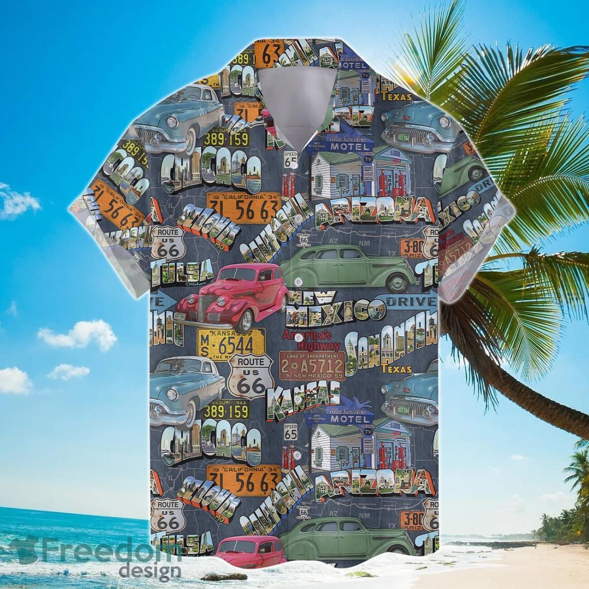 Vintage Muscle Car Hawaiian Shirts For Men Women, Summer Beach Aloha Shirt Product Photo 1