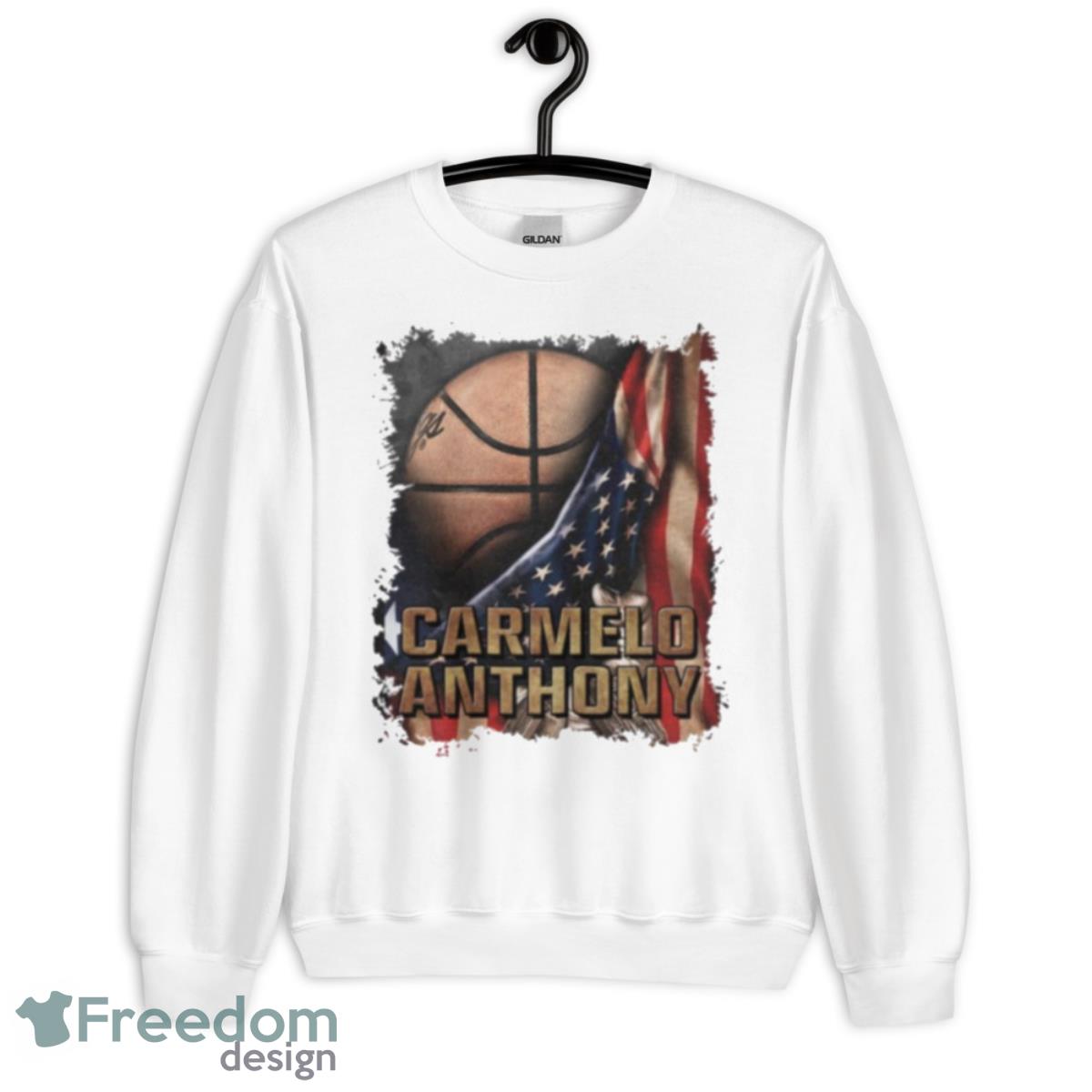 Vintage Styles Basketball Carmelo American Flag Shirt - Unisex Heavy Blend Crewneck Sweatshirt