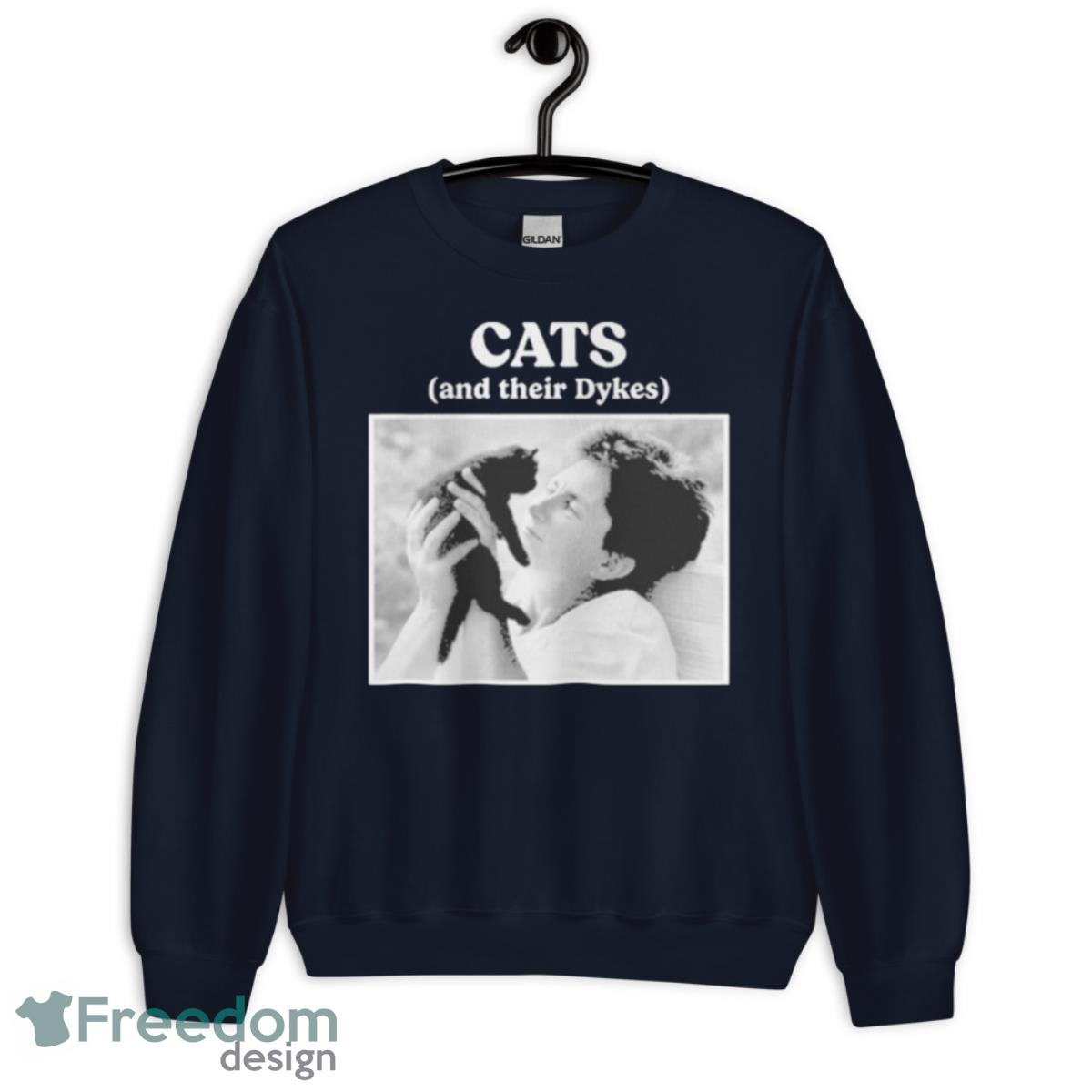 Virgodura Cats And Their Dykes Shirt - Unisex Crewneck Sweatshirt-1