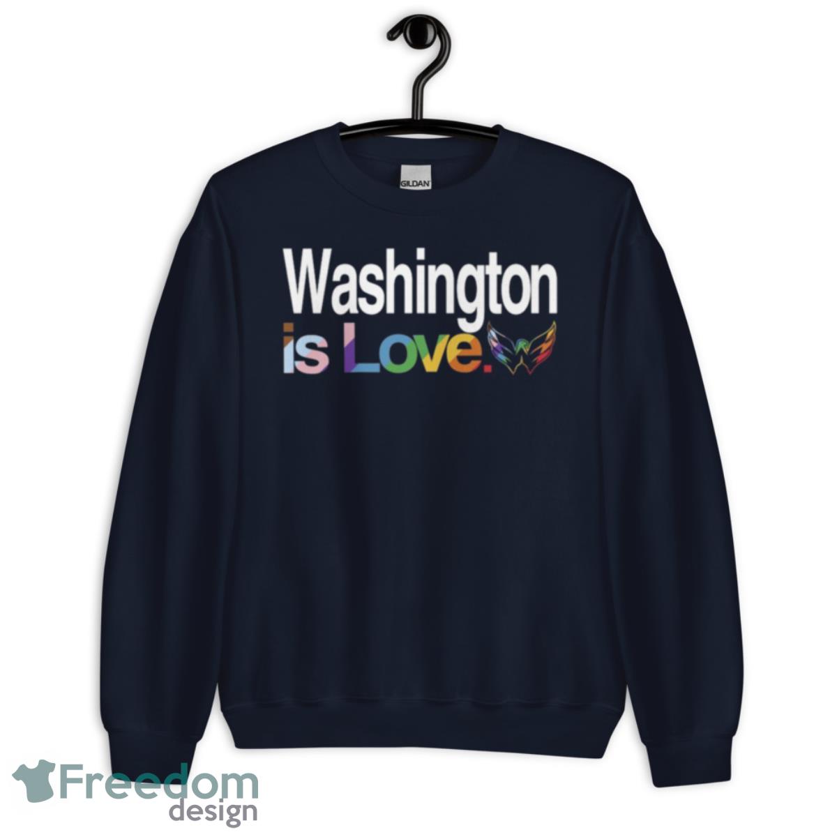 Washington Capitals Is Love Pride Shirt - Unisex Crewneck Sweatshirt-1