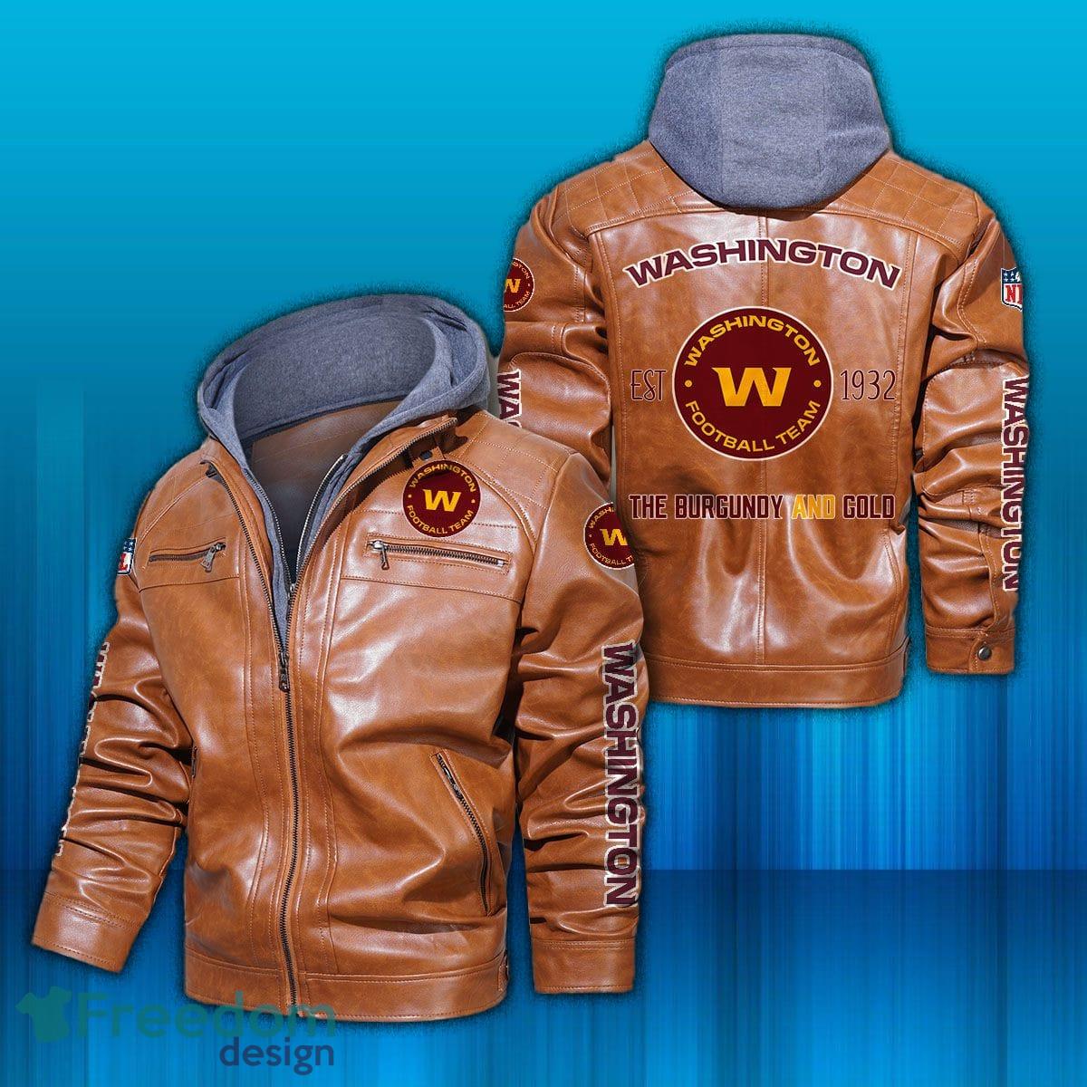 NFL Football Washington Football Team Logo 6 Black Brown Leather Jacket For  Fans - Freedomdesign