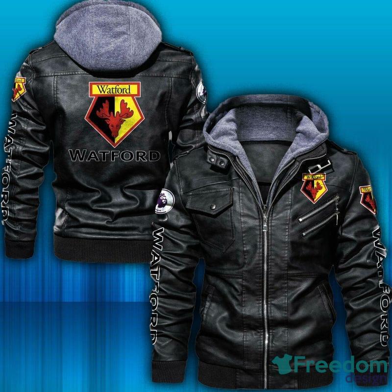 Watford Brown Black Leather Jacket For Men And Women - Watford Leather Jacket_1 Watford Brown Black Leather Jacket For Men And Women - Watford Leather Jacket_1