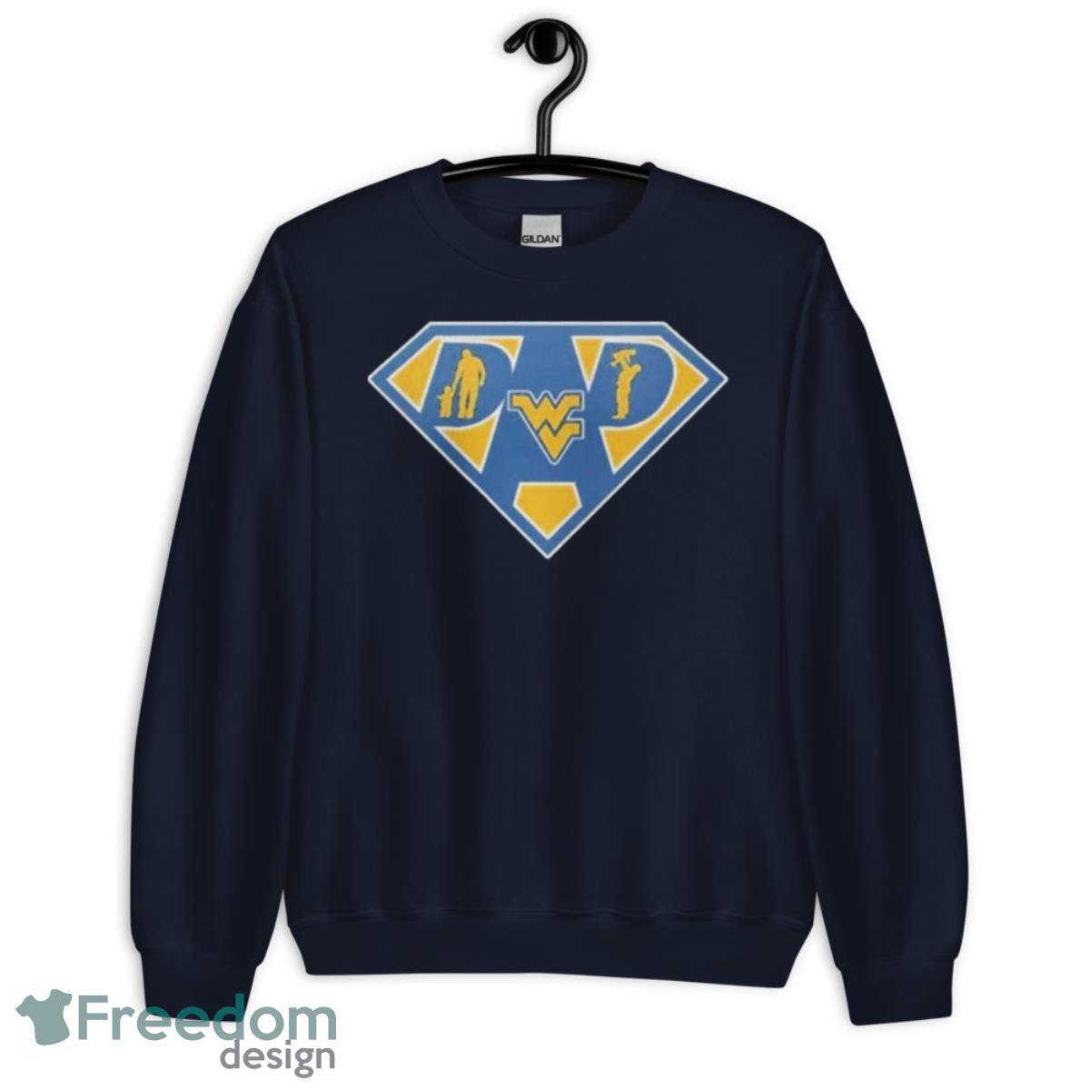 West Virginia Mountaineers Super Dad II Shirt - Unisex Crewneck Sweatshirt-1