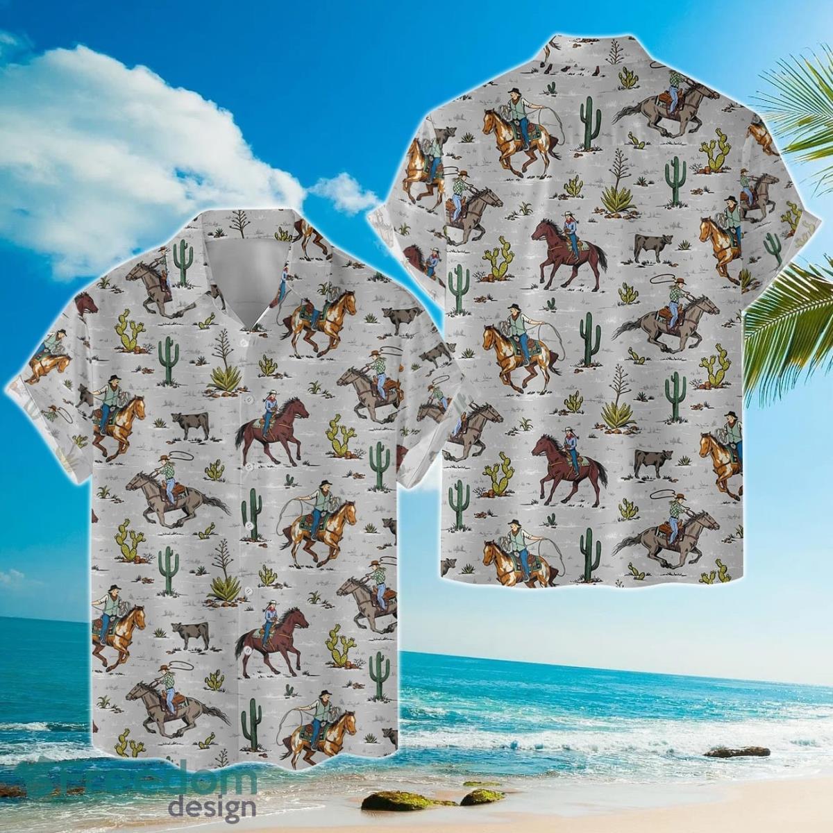 Western Cowboy Hawaiian Shirt For Men And Women Product Photo 1