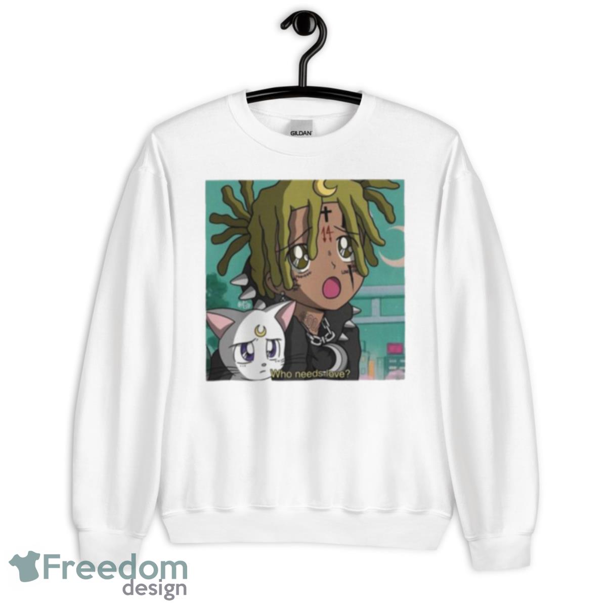 Who Needs Love Fan Made Anime Art Trippie Redd Rap Music  Shirt - Unisex Heavy Blend Crewneck Sweatshirt