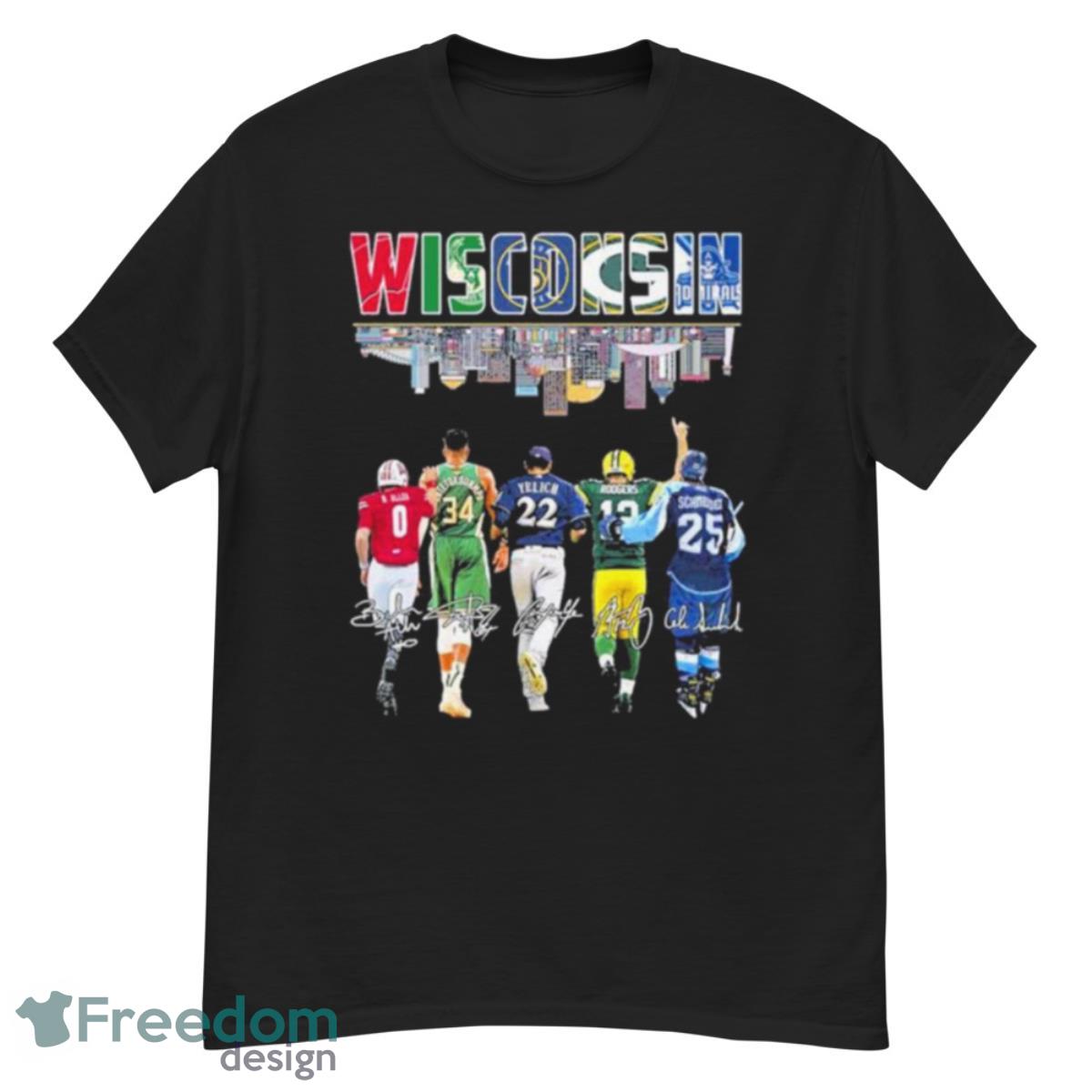 Wisconsin City Skyline Sports Team Players Signatures Shirt - G500 Men’s Classic T-Shirt