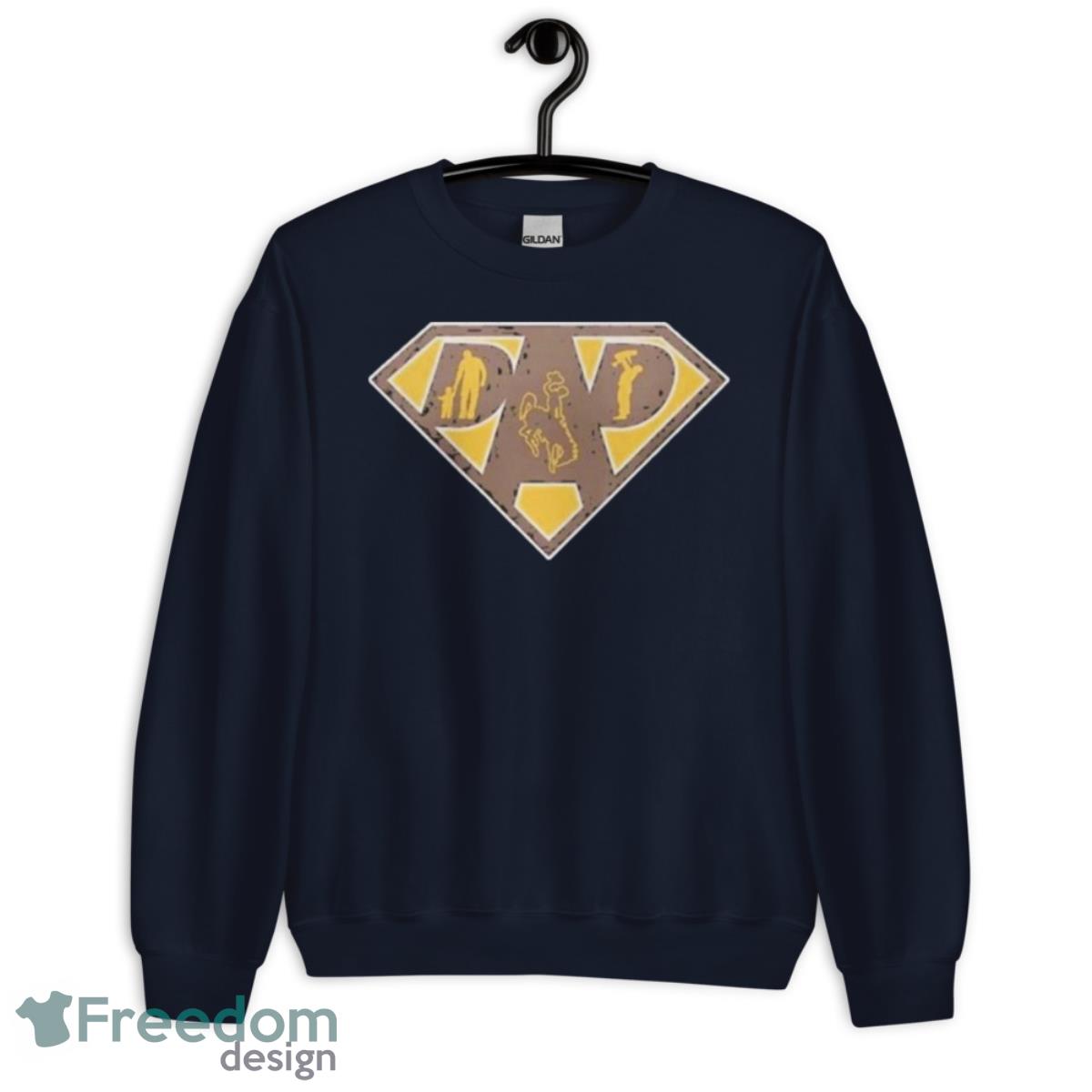 Wyoming Cowboys Super Dad Shirt - Unisex Crewneck Sweatshirt-1