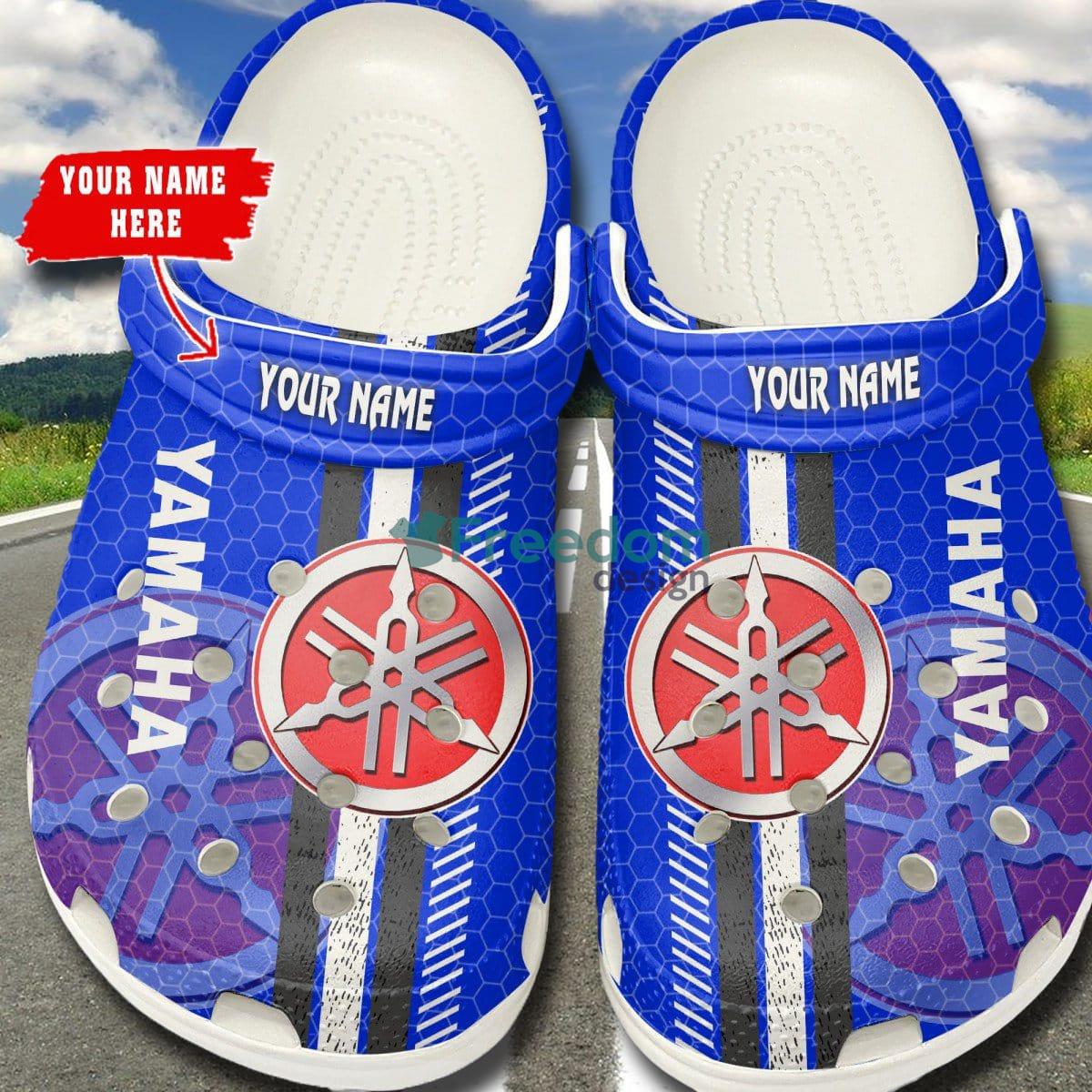 Yamaha Blue W Car And Motorcycles Logo Clog Shoes Custom Name - Yamaha Blue _1