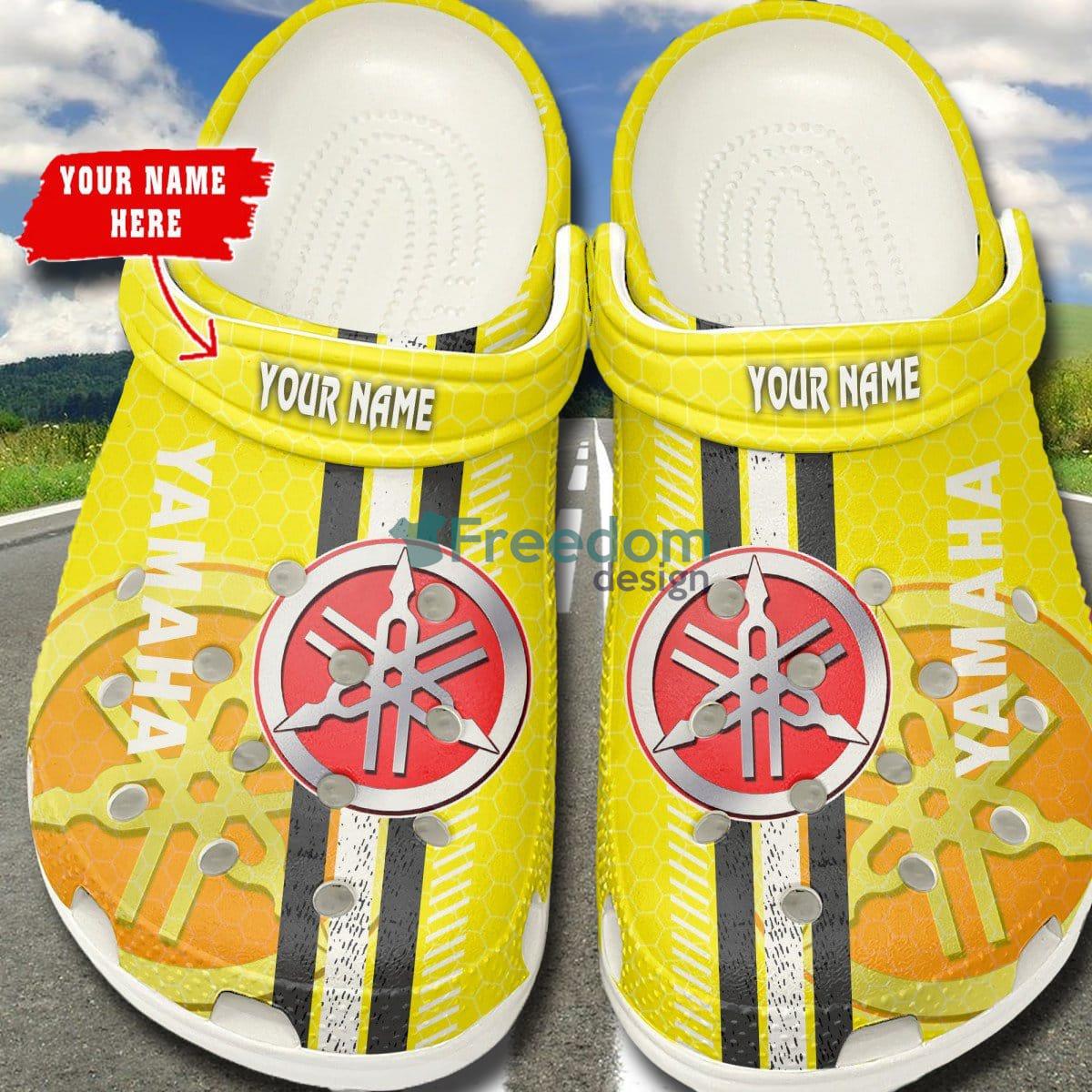 Yamaha Yellow W Car And Motorcycles Logo Clog Shoes Custom Name - Yamaha Yellow _1