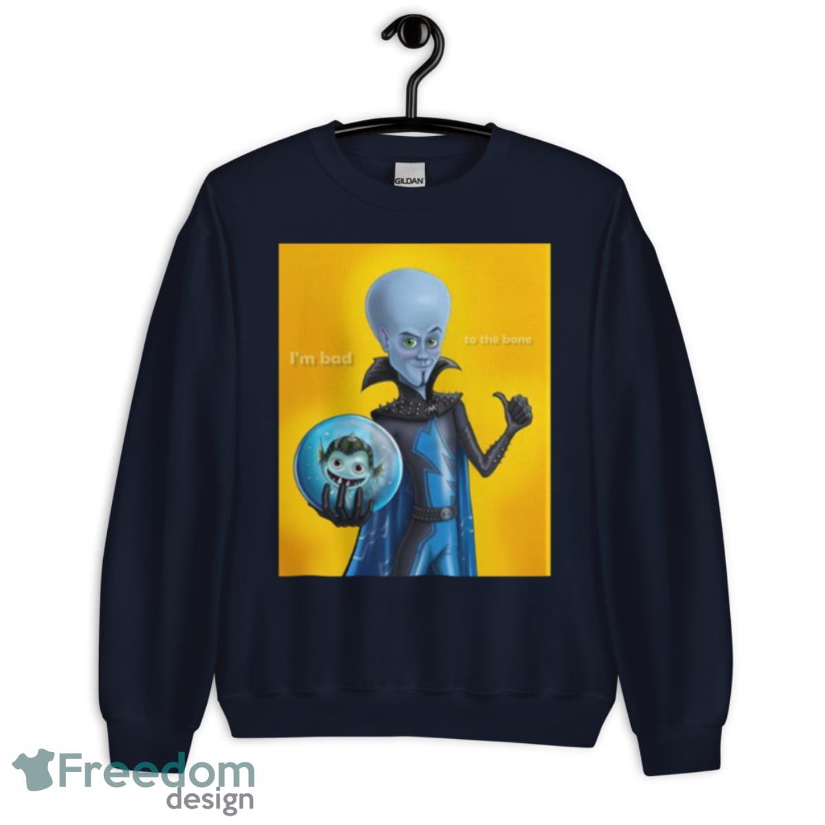 Yellow Graphic Megamind Shirt - Unisex Crewneck Sweatshirt-1