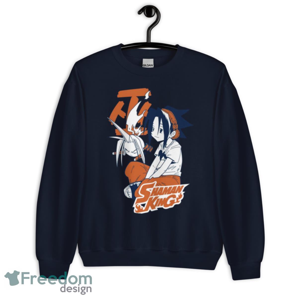 Yoh Asakura And Amidamaru Anime Manga Shaman King Shirt - Unisex Crewneck Sweatshirt-1