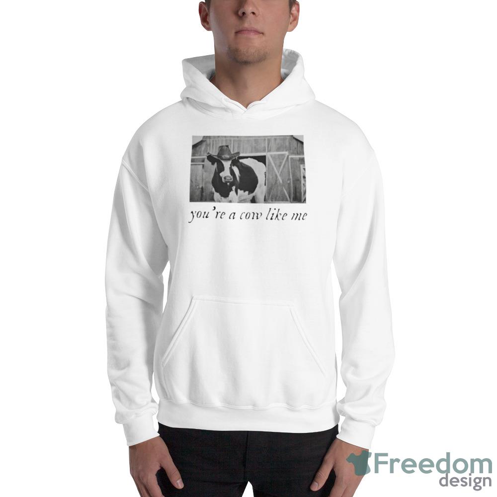 you’re a cow like me cow with cowboy hat shirt - 18500 Unisex Heavy Blend Hooded Sweatshirt