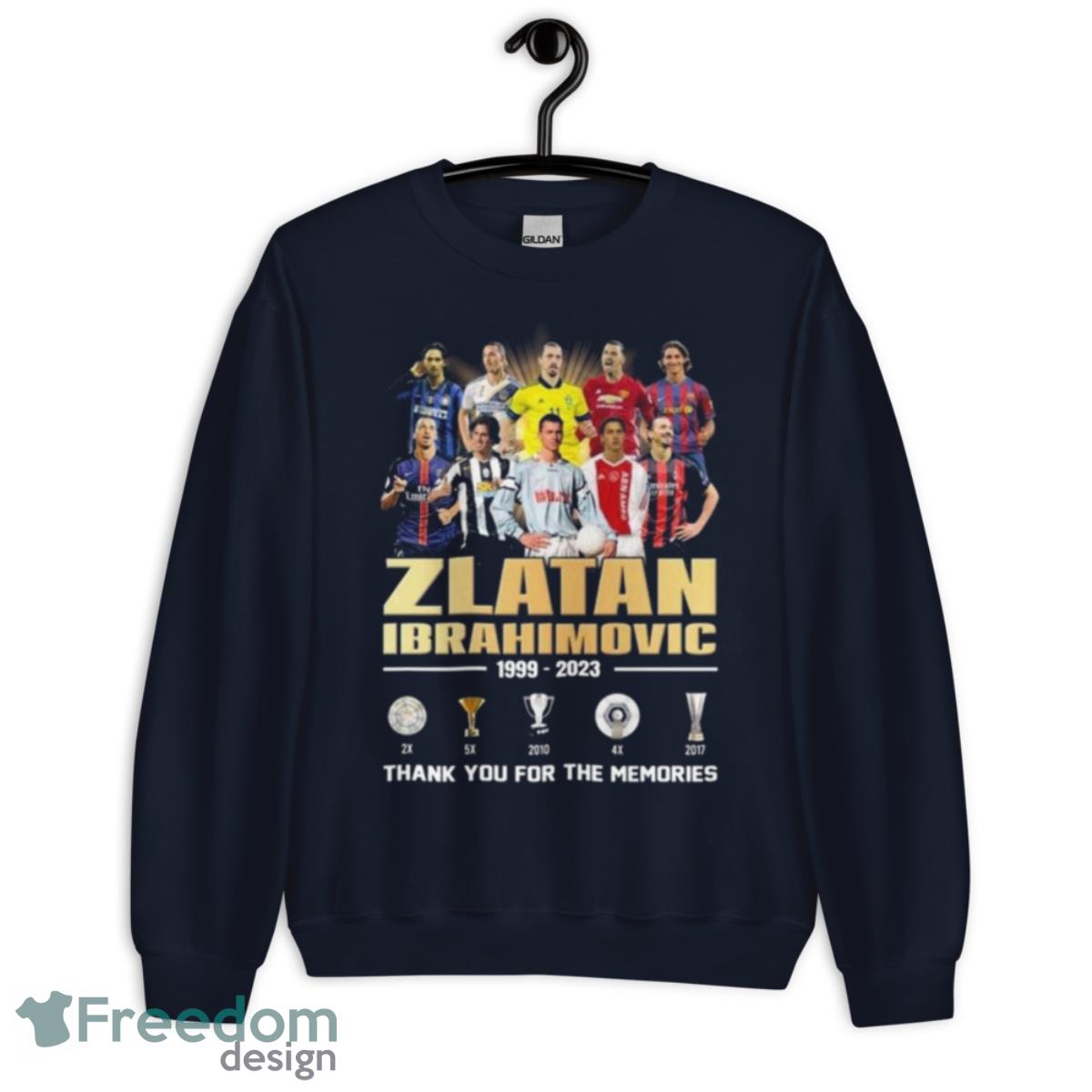 Zlatan Ibrahimovic 1999 – 2023 Thank You For The Memories Shirt - Unisex Crewneck Sweatshirt-1