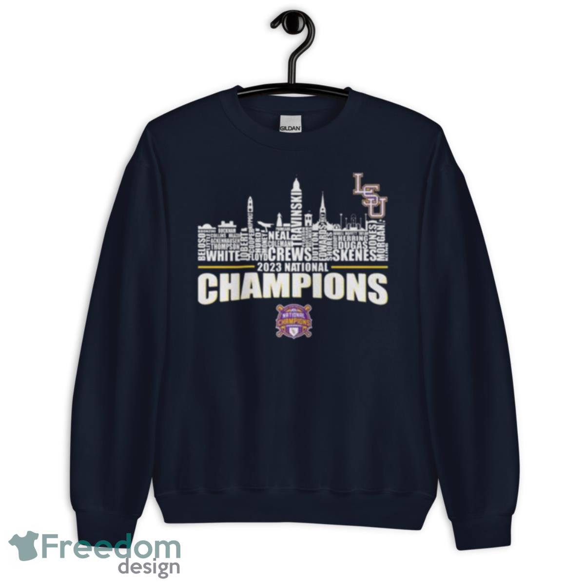 2023 National Champions LSU Tigers team name skyline shirt Product Photo 2