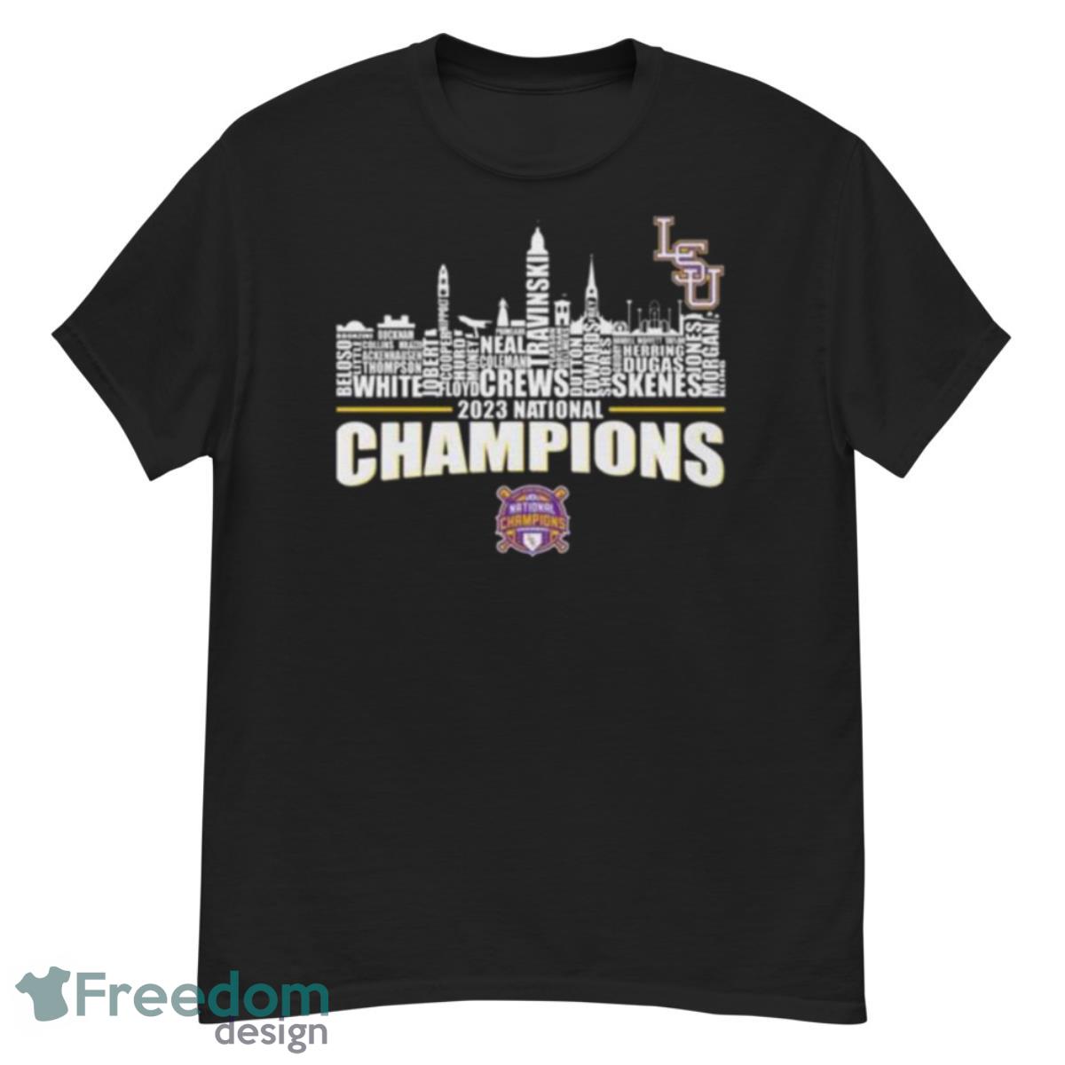 2023 National Champions LSU Tigers team name skyline shirt Product Photo 1