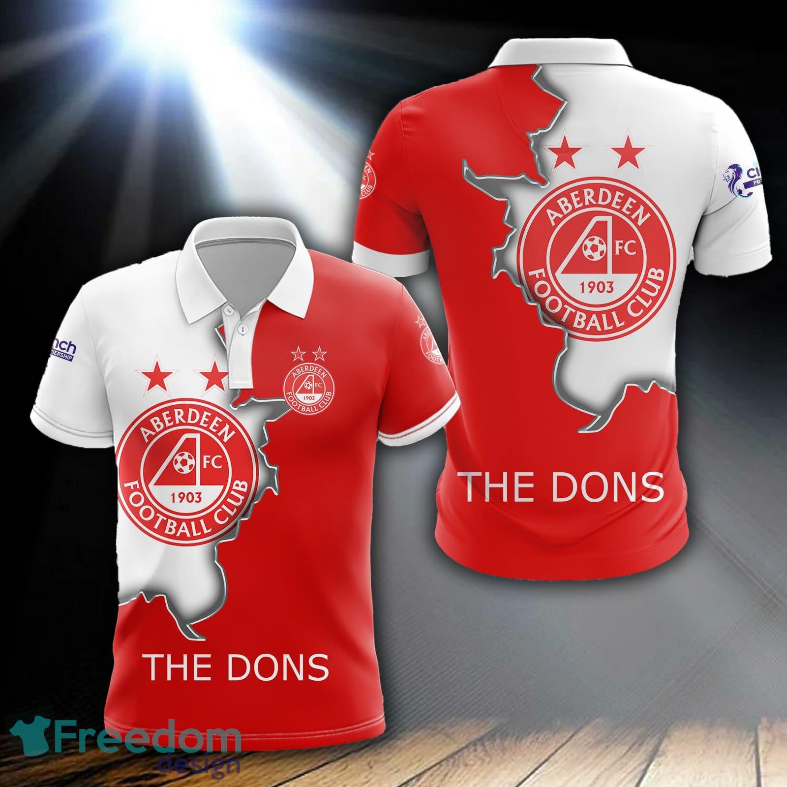 Aberdeen FC SPFL Football 3D Polo Shirt Strip Men And Women For Fans - Aberdeen FC SPFL Football 3D Polo Shirt Strip Men And Women For Fans