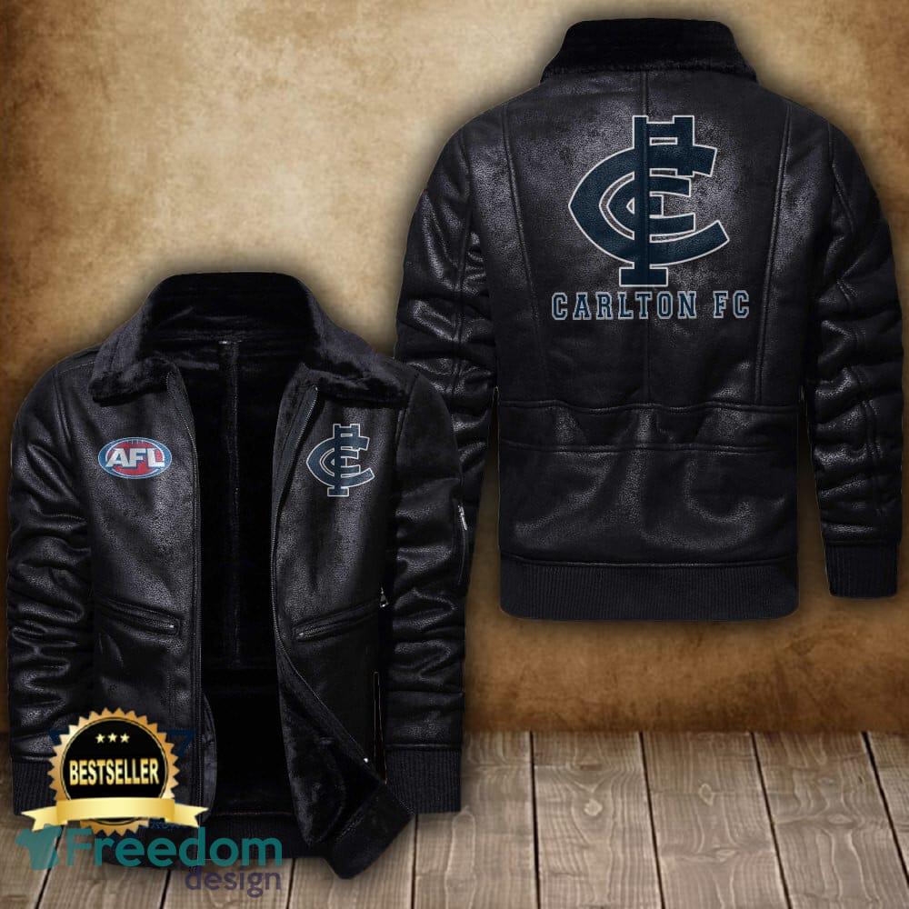 Afl Carlton Football Club Leather Jacket Feather Neck Men And Women For Fans - Afl Carlton Football Club 2D Leather Jacket_1 Afl Carlton Football Club Leather Jacket Feather Neck Men And Women For Fans - Afl Carlton Football Club 2D Leather Jacket_1