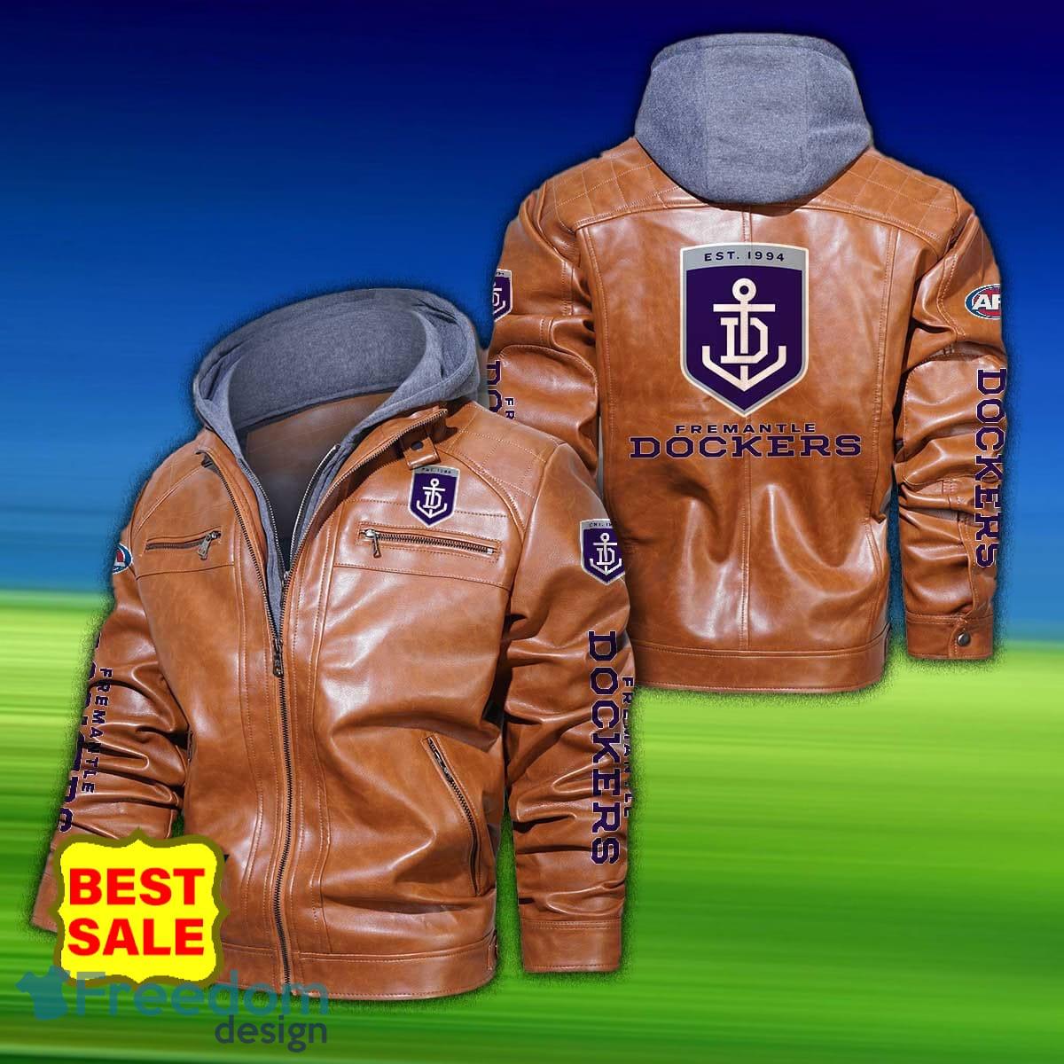 Afl Fremantle Football Club 2D Leather Jacket Hat Gift For Men And Women - Fremantle Football Club Afl 2D Leather Jacket _3