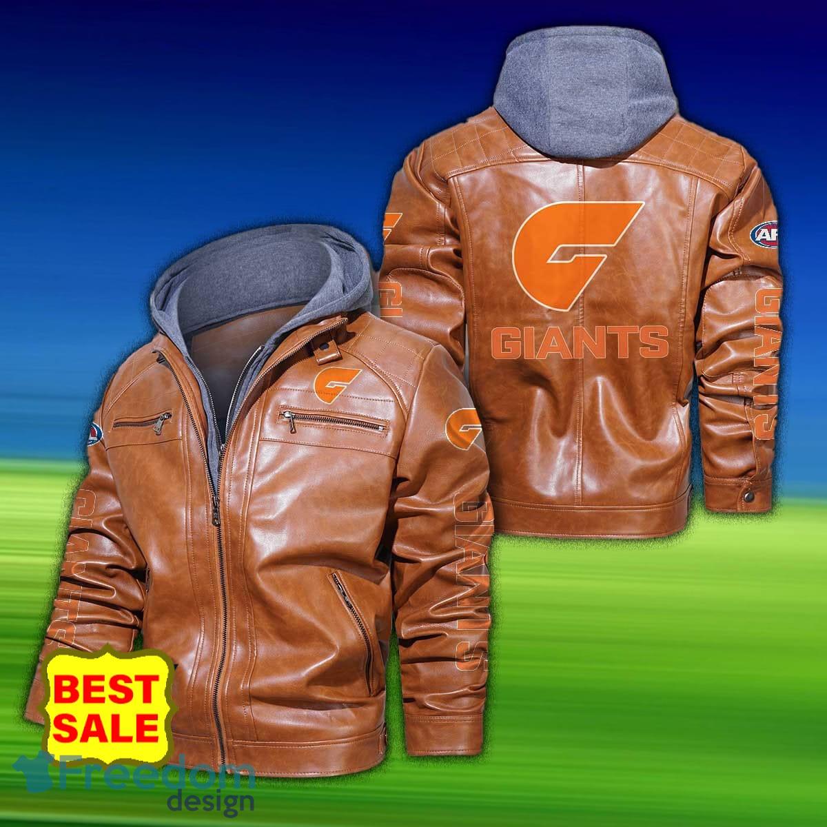 Afl Greater Western Sydney Giants 2D Leather Jacket Hat Gift For Men And Women - Greater Western Sydney Giants Afl 2D Leather Jacket _3
