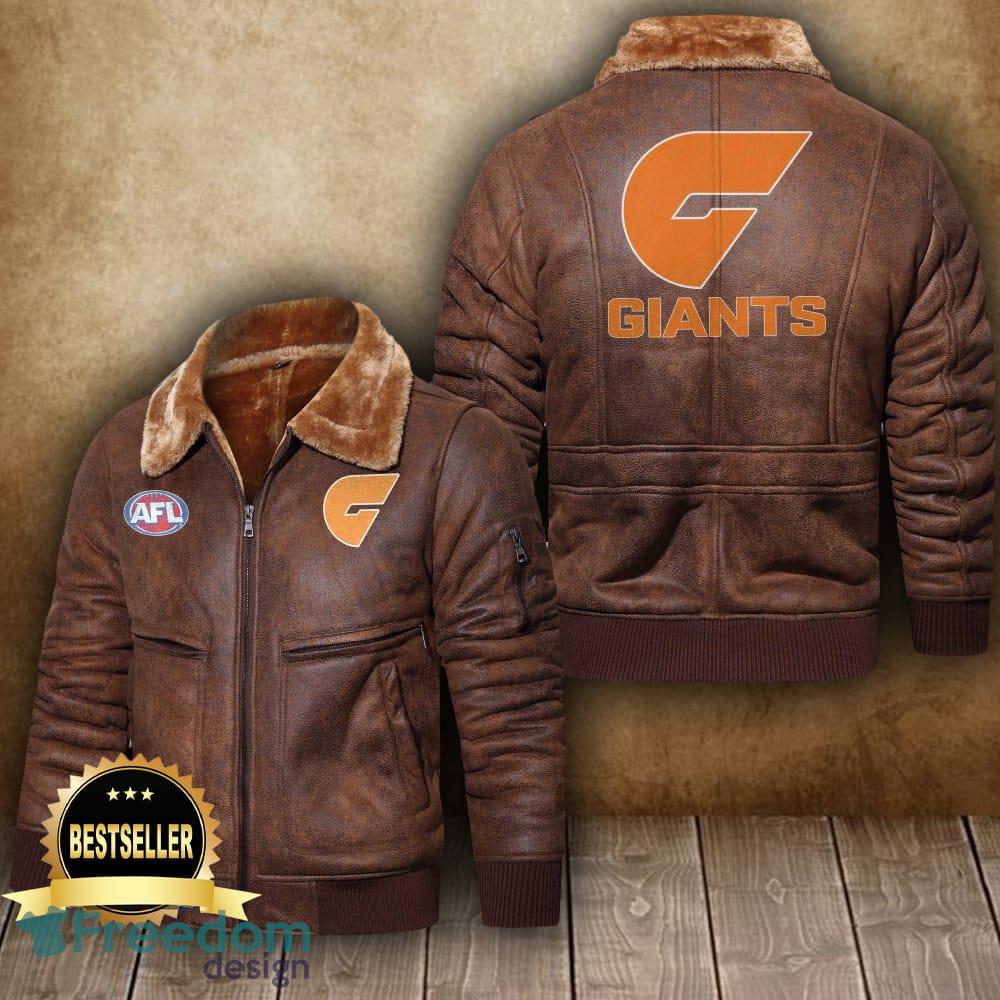 Afl Greater Western Sydney Giants Leather Jacket Feather Neck Men And Women For Fans - Afl Greater Western Sydney Giants 2D Leather Jacket_4