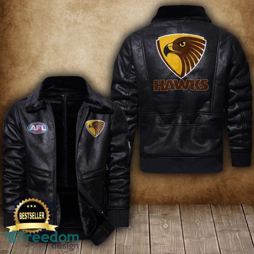 Afl Hawthorn Football Club Leather Jacket Feather Neck Men And Women For Fans - Afl Hawthorn Football Club 2D Leather Jacket_1 Afl Hawthorn Football Club Leather Jacket Feather Neck Men And Women For Fans - Afl Hawthorn Football Club 2D Leather Jacket_1