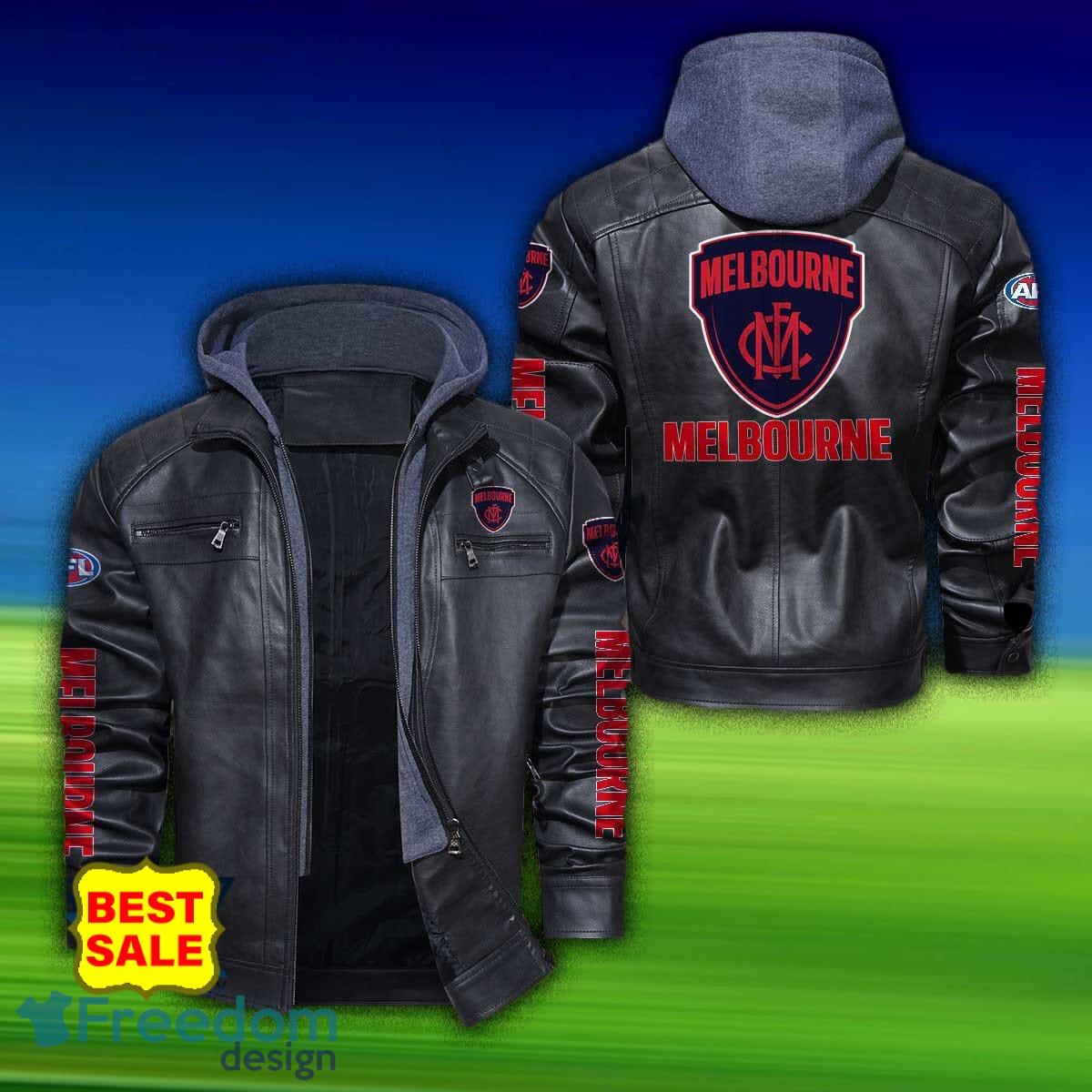 Afl Melbourne Football Club 2D Leather Jacket Hat Gift For Men And Women - Melbourne Football Club Afl 2D Leather Jacket _1 Afl Melbourne Football Club 2D Leather Jacket Hat Gift For Men And Women - Melbourne Football Club Afl 2D Leather Jacket _1