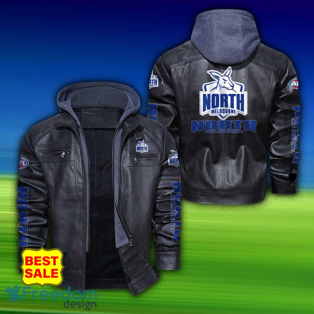 Afl North Melbourne Football Club 2D Leather Jacket Hat Gift For Men And Women - North Melbourne Football Club Afl 2D Leather Jacket _1 Afl North Melbourne Football Club 2D Leather Jacket Hat Gift For Men And Women - North Melbourne Football Club Afl 2D Leather Jacket _1