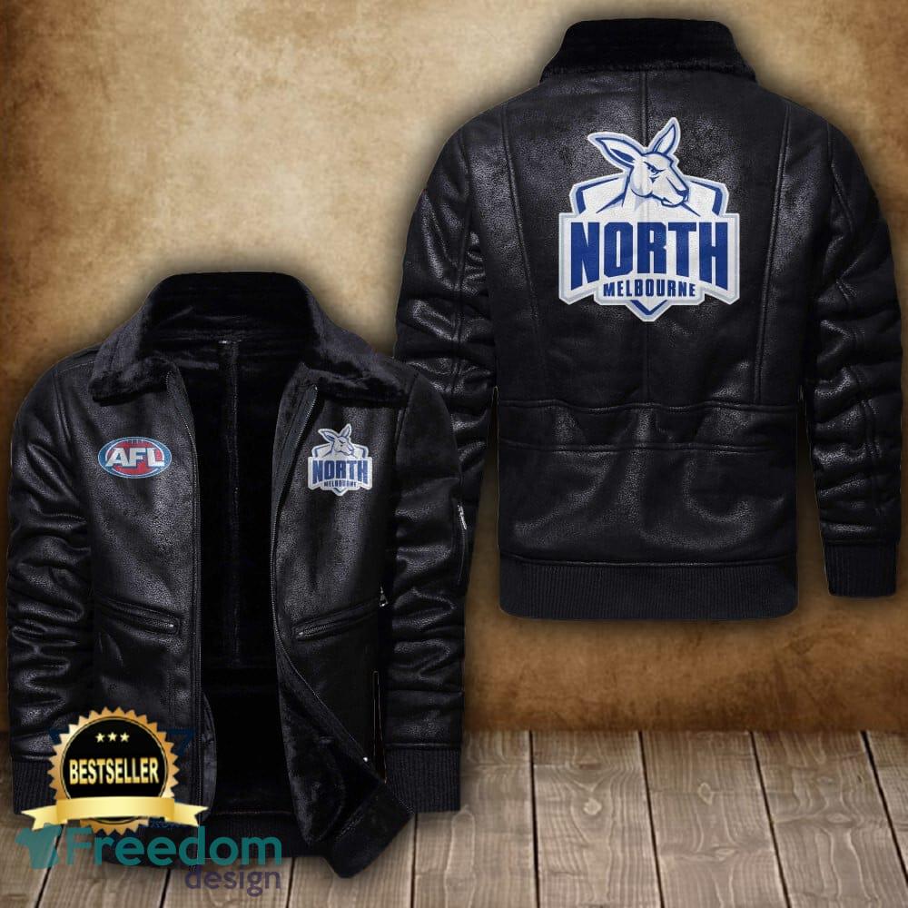Afl North Melbourne Football Club Leather Jacket Feather Neck Men And Women For Fans - Afl North Melbourne Football Club 2D Leather Jacket_1 Afl North Melbourne Football Club Leather Jacket Feather Neck Men And Women For Fans - Afl North Melbourne Football Club 2D Leather Jacket_1