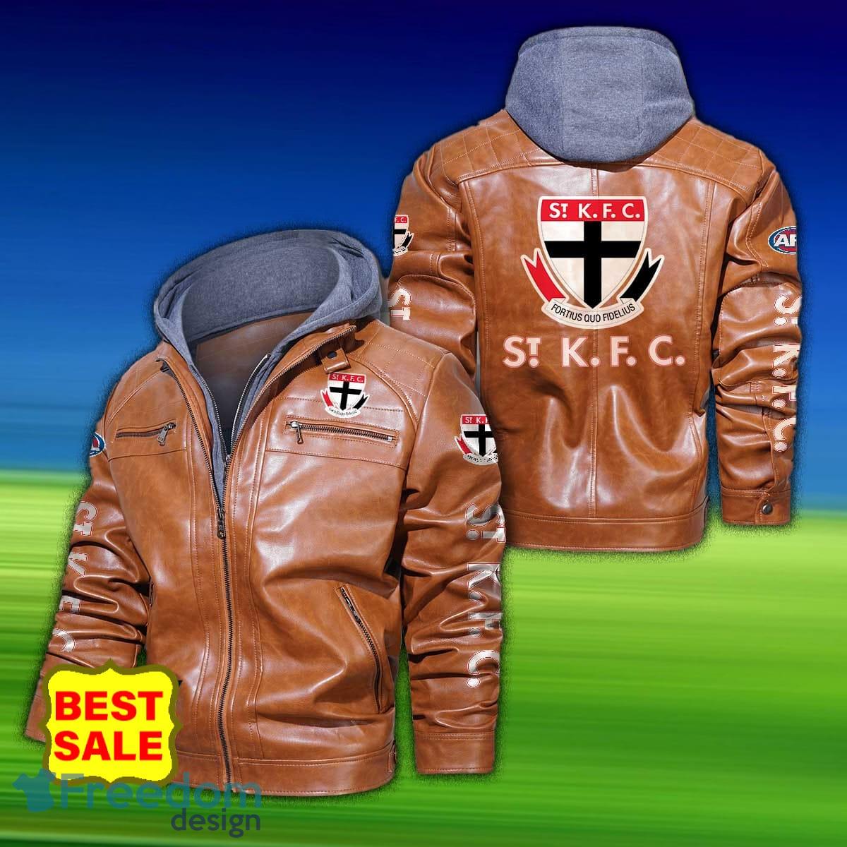 Afl St Kilda Football Club 2D Leather Jacket Hat Gift For Men And Women - St Kilda Football Club Afl 2D Leather Jacket _3