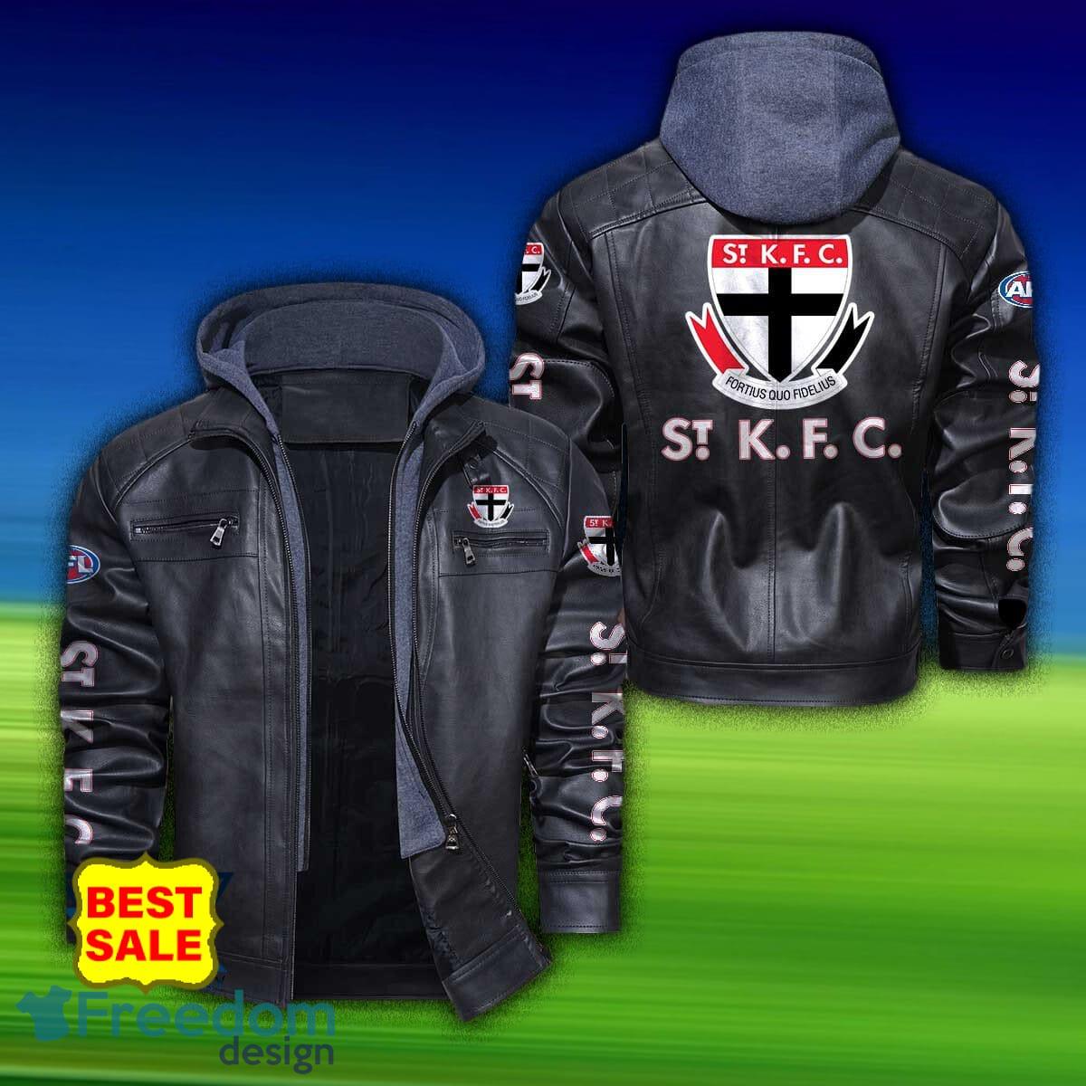 Afl St Kilda Football Club 2D Leather Jacket Hat Gift For Men And Women - St Kilda Football Club Afl 2D Leather Jacket _1 Afl St Kilda Football Club 2D Leather Jacket Hat Gift For Men And Women - St Kilda Football Club Afl 2D Leather Jacket _1