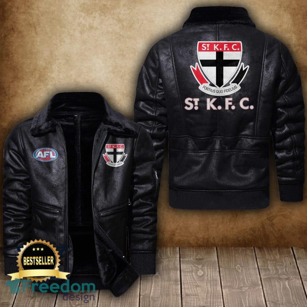 Afl St Kilda Football Club Leather Jacket Feather Neck Men And Women For Fans - Afl St Kilda Football Club 2D Leather Jacket_1 Afl St Kilda Football Club Leather Jacket Feather Neck Men And Women For Fans - Afl St Kilda Football Club 2D Leather Jacket_1
