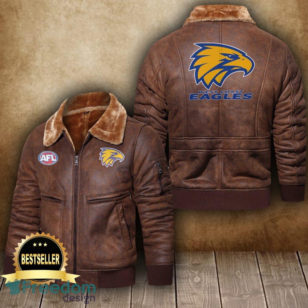 NFL Philadelphia Eagles Fans Black Brown Logo Leather Jacket For Men And  Women - Freedomdesign