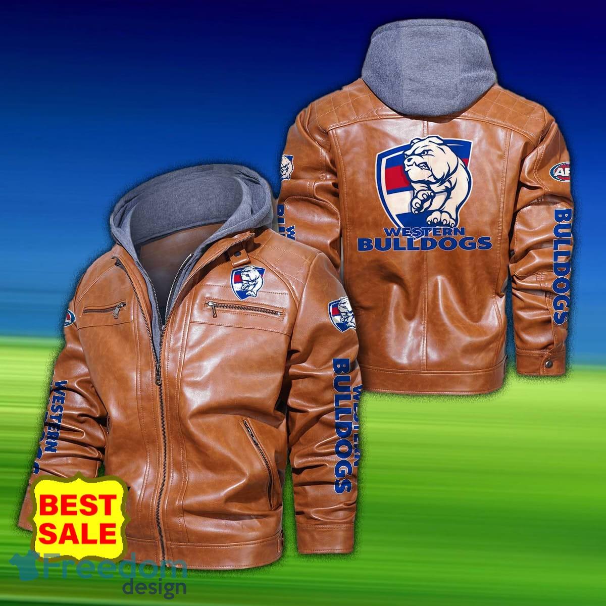 Afl Western Bulldogs 2D Leather Jacket Hat Gift For Men And Women - Western Bulldogs Afl 2D Leather Jacket _3