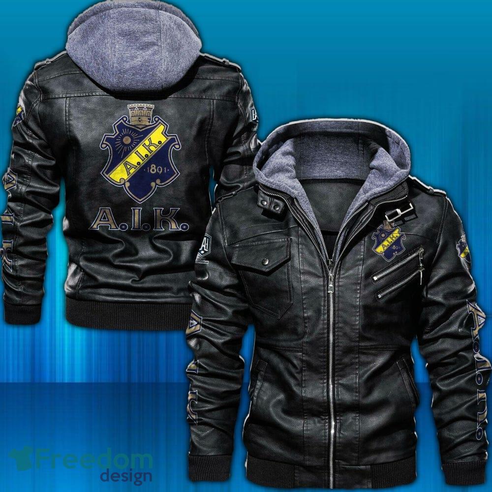 AIK IF SHL Leather Jacket Hat Print Men And Women For Fans Gift - AIK IF SHL Leather Jacket _1 AIK IF SHL Leather Jacket Hat Print Men And Women For Fans Gift - AIK IF SHL Leather Jacket _1